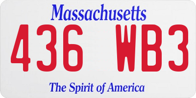 MA license plate 436WB3