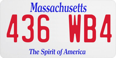 MA license plate 436WB4