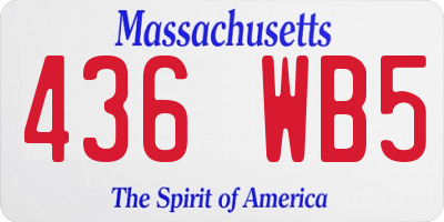 MA license plate 436WB5