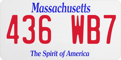MA license plate 436WB7