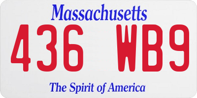 MA license plate 436WB9