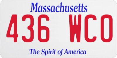 MA license plate 436WC0