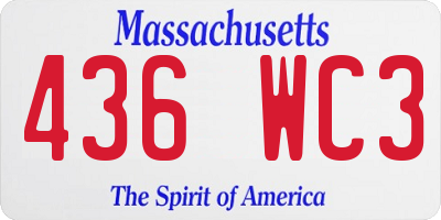 MA license plate 436WC3