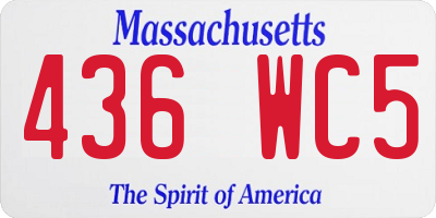 MA license plate 436WC5