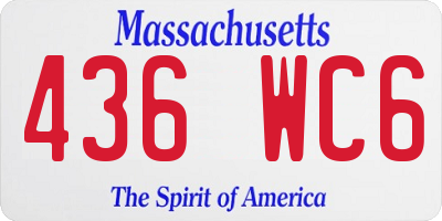 MA license plate 436WC6