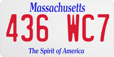 MA license plate 436WC7