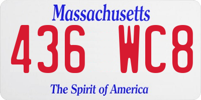 MA license plate 436WC8