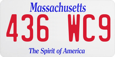 MA license plate 436WC9