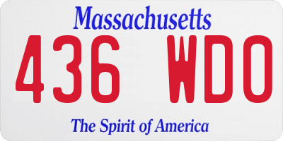 MA license plate 436WD0