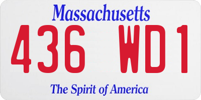 MA license plate 436WD1