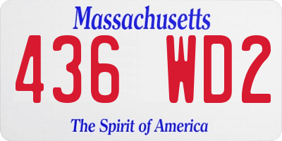 MA license plate 436WD2