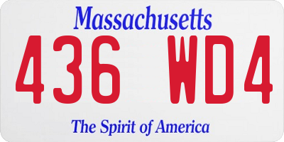 MA license plate 436WD4