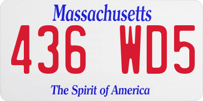 MA license plate 436WD5