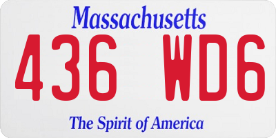 MA license plate 436WD6