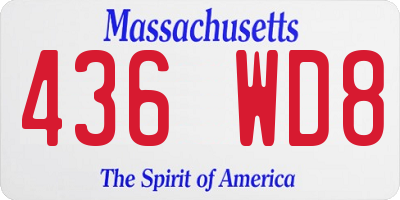 MA license plate 436WD8