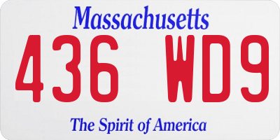 MA license plate 436WD9