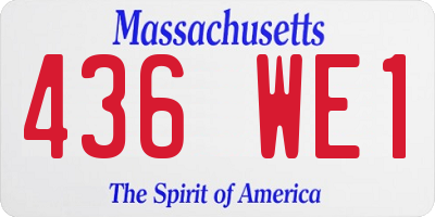 MA license plate 436WE1