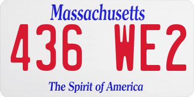 MA license plate 436WE2