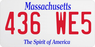 MA license plate 436WE5