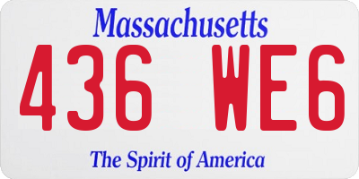 MA license plate 436WE6