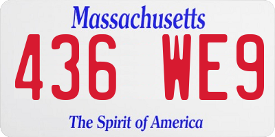 MA license plate 436WE9