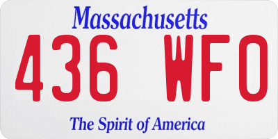 MA license plate 436WF0