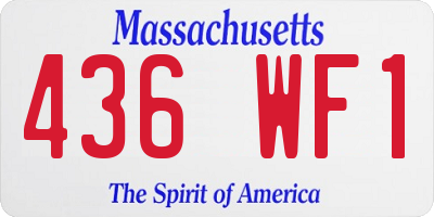 MA license plate 436WF1