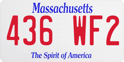 MA license plate 436WF2