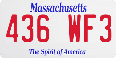 MA license plate 436WF3