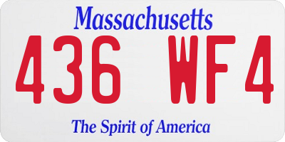MA license plate 436WF4