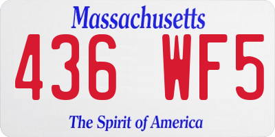 MA license plate 436WF5