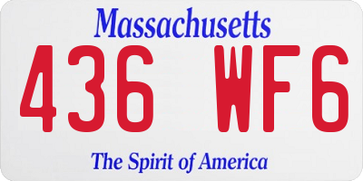 MA license plate 436WF6