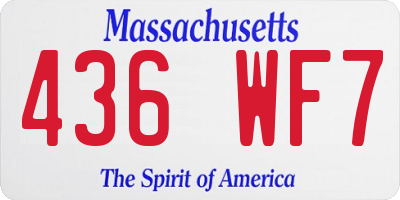 MA license plate 436WF7