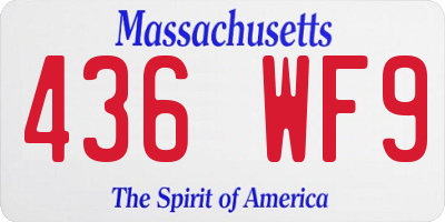 MA license plate 436WF9