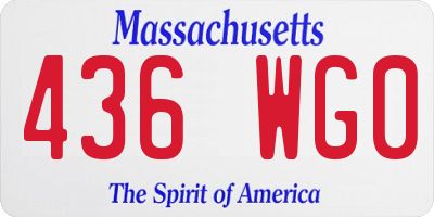 MA license plate 436WG0