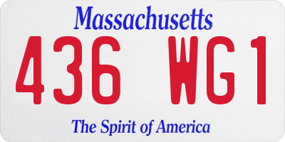 MA license plate 436WG1