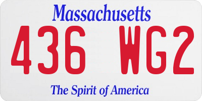 MA license plate 436WG2