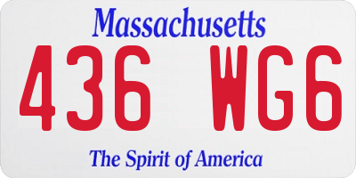 MA license plate 436WG6
