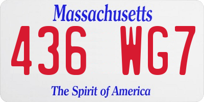 MA license plate 436WG7