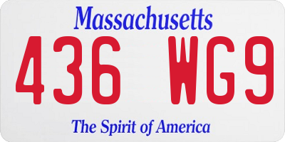 MA license plate 436WG9
