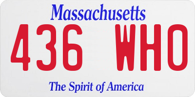 MA license plate 436WH0