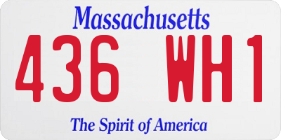 MA license plate 436WH1