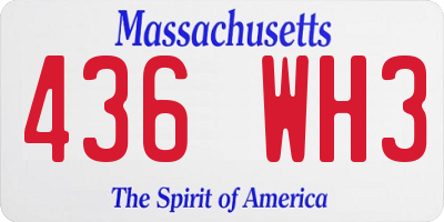 MA license plate 436WH3