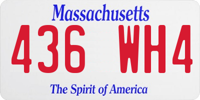 MA license plate 436WH4