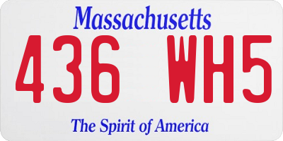 MA license plate 436WH5