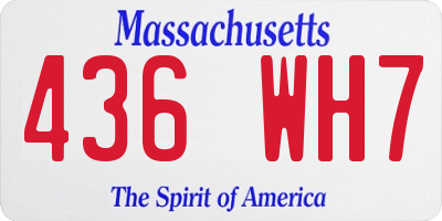 MA license plate 436WH7