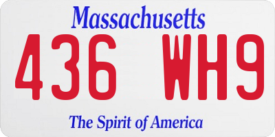 MA license plate 436WH9