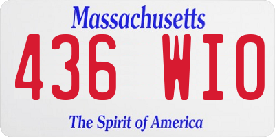 MA license plate 436WI0