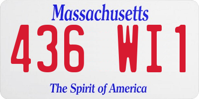 MA license plate 436WI1