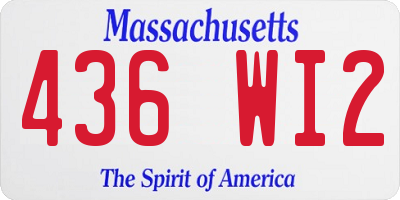 MA license plate 436WI2